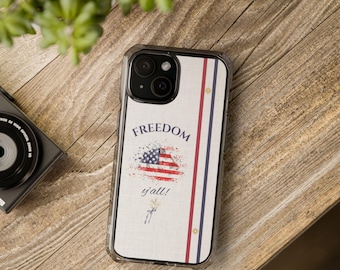 Southern Sassy Freedom Y'all Phone Case: Protective MagSafe Cover