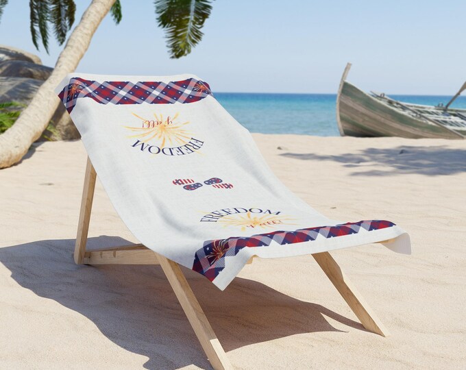 Freedom Beach Towel: Soft Cotton Backing, Quick-Dry Polyester - Summer Fun