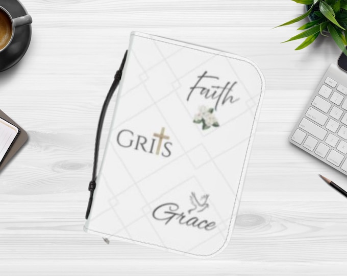 Faith-Inspired Bible Cover with Quotes, Christian Gift, Scripture Holder, Religious Journal Organizer, Church Accessory