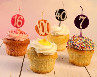 Custom Number Birthday Candle in set of 7 | Cake Topper Candles