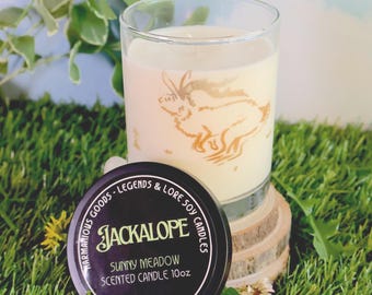 Jackalope Jar Candle, Sunny Meadow Scented Handmade Candle