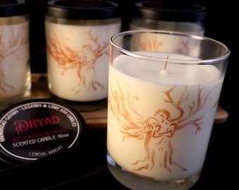 Dryad Jar Candle, Rosewood Amber Scented Handmade Candle