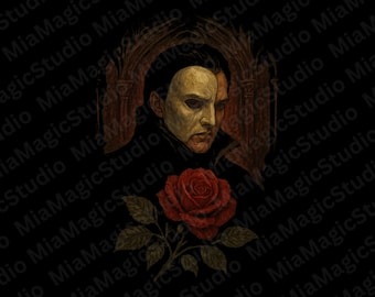 Phantom of the Opera PNG: Gothic T-shirt Print (Digital Download)