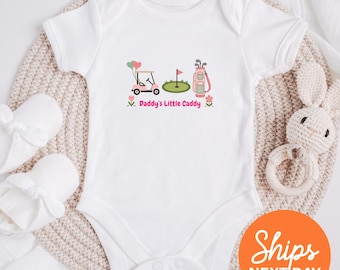 Daddy's Little Caddy Baby Romper, Golf Bodysuit, Father's Day Gift