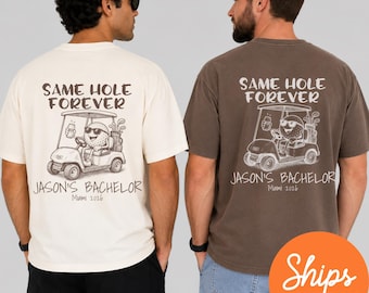 Camisetas personalizadas para despedida de soltero "Same Hole Forever", camiseta con gráfico retro de carrito de golf de Miami, para padrinos de boda.