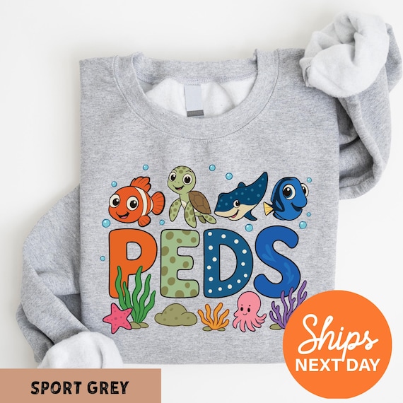 Pediatric Nurse Nemo Sweatshirt, Peds Nurse Hoodie, Cute Nemo Nursing Gift