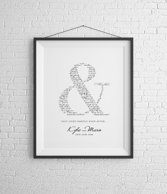 PRINTABLE Valentines Day Gift. Wedding Vows Keepsake Print - Happily Ever After Il_570xn