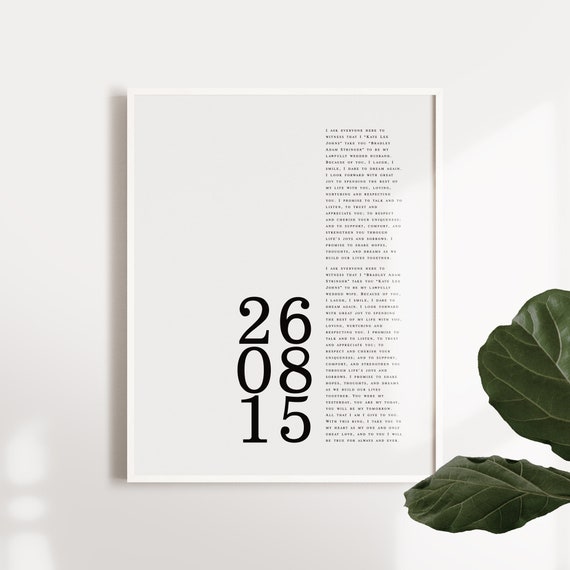 PRINTABLE Wedding Vows Keepsake Print - My One and Only Il_570xn