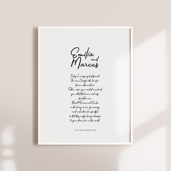 PRINTABLE Custom Wedding Vows Keepsake Print for Newlyweds & Anniversaries - Lucky in Love Il_570xn