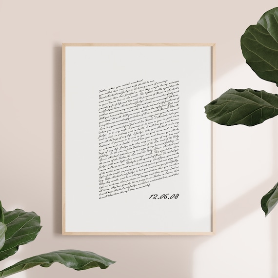 PRINTABLE Valentines Day Gift. Wedding Vows Keepsake Print for Newlyweds & Anniversaries - Script Il_570xn