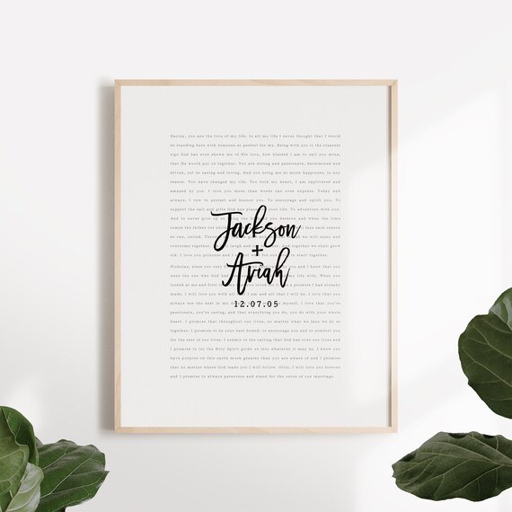 PRINTABLE Valentines Day Gift. Wedding Vows Keepsake Print for Newlyweds & Anniversaries - Love Notes Il_570xn