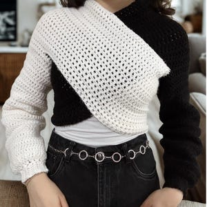 Crochet Crossover Sweater Pattern | Simplified Written Pattern | Beginner-Friendly