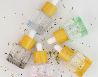 6ml Colorful Glass Dropper Bottles Reusable for Essential Oils, Serums, Aromatherapy, Leak-Proof with Wood Lids, Ideal for Beauty & Storage