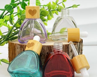 Colorful Glass Dropper Bottles Set with Natural Wooden Lids, Ideal for Aromatherapy, DIY Beauty Products, and Suitable for Travel Use