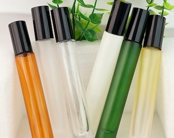 10ml Colored Glass Roller Bottles, Aromatherapy Rollers, Refillable for Essential Oils, Serums & Perfumes, Travel-Friendly Set