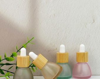 8ml Natural Wood Top Colorful Dropper Bottle,  Great for Aromatherapy, Gift Samples, Essential Oils, Leak-Proof & Reusable