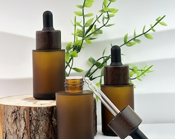30ml Refillable Brown Glass Dropper Bottle, Reusable Essential Oil Bottle, Leak-Proof Skincare Container, Suitable for Facial Oils, Essences