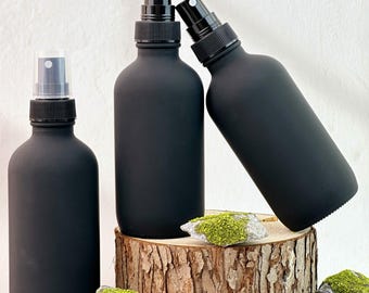 120ml schwarze Milchglas-Sprühflaschen, auslaufsichere feine Nebelzerstäuber, nachfüllbar für Kosmetik, Reinigung, Körperpflege und Haushaltsgebrauch
