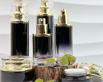 Refillable Skincare Bottle Set, Skincare Lotion Bottles/Spray Bottles and Cream Jars, Ideal for Makeup, Travel & Bathroom