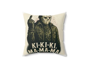 Faux Suede Horror Pillow – Double-Sided Movie Themed Cushion