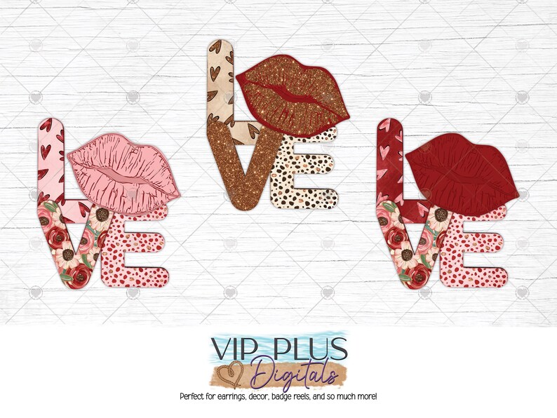 Love Kiss PNG Bundle: Valentine Sublimation Designs (digital Download ...