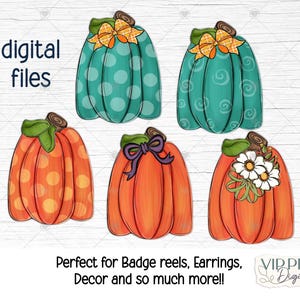 Tall Pumpkin PNG Bundle: Fall Sublimation Design (Digital Download)
