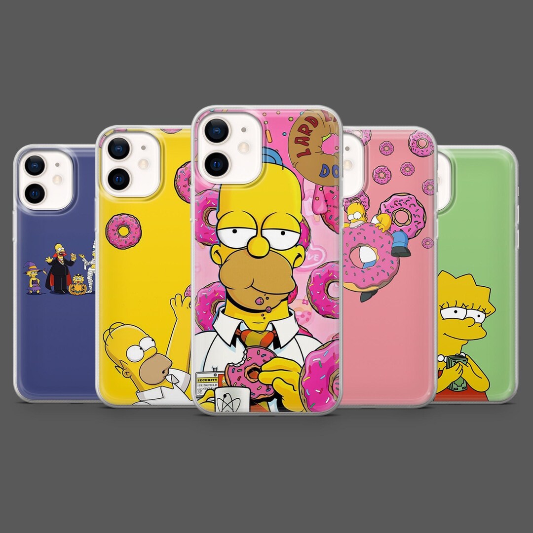 Simpsons Phone Case Homer Lisa Cartoon Cover for iPhone 17pro, 16, 15 ...