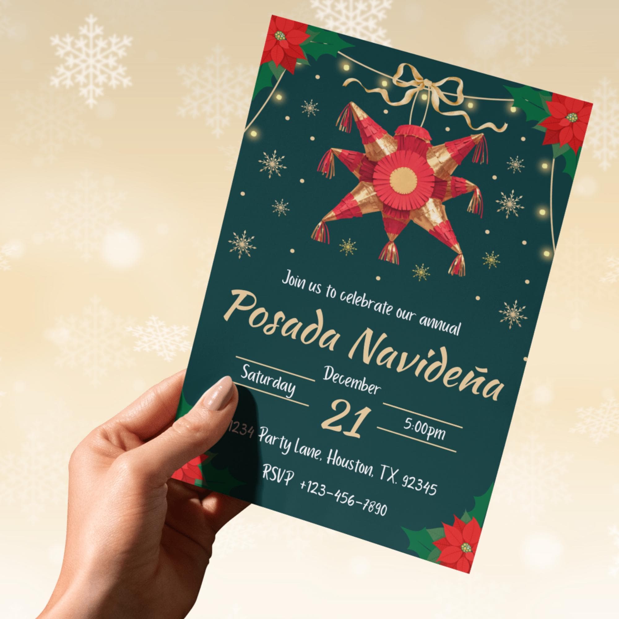 Editable Posada Navideña Invitation, Christmas Invite, Christmas Party ...