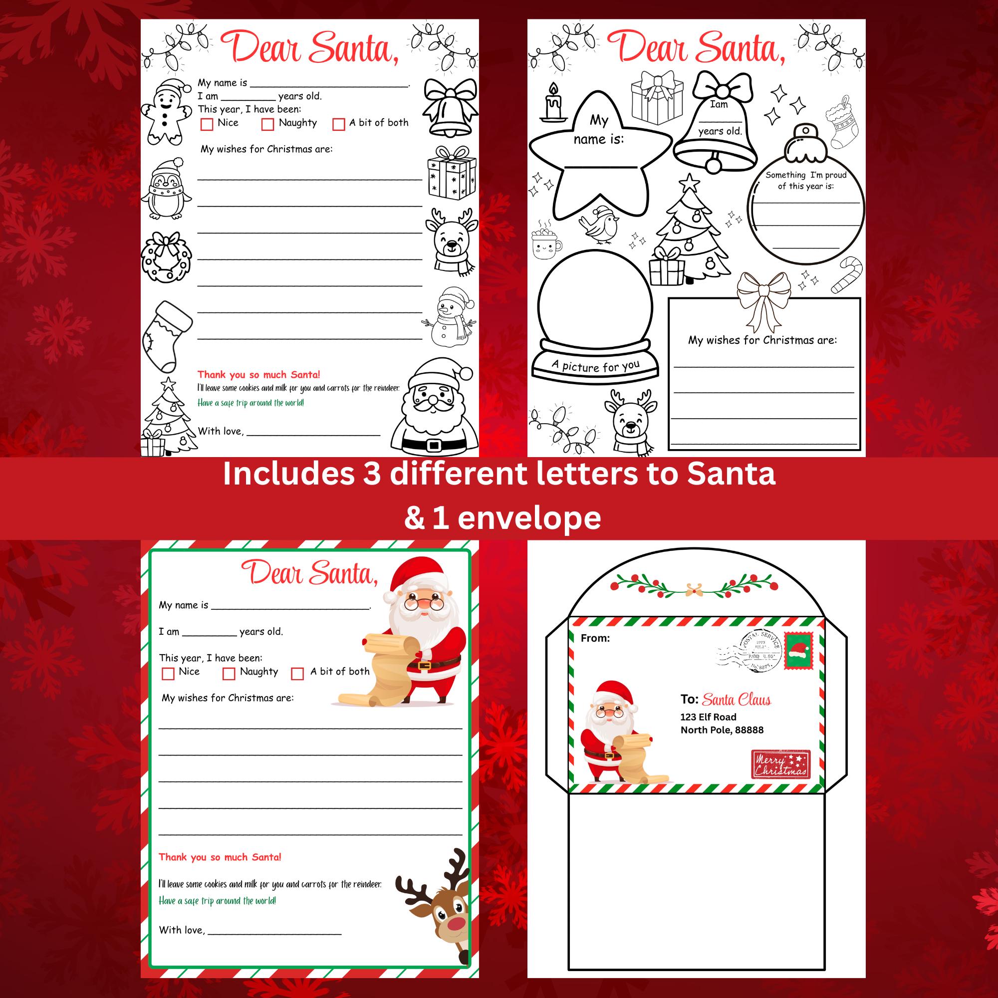 Small Santa Pdf Printable Letter to Santa Template, Coloring Letter to Santa, PDF ...