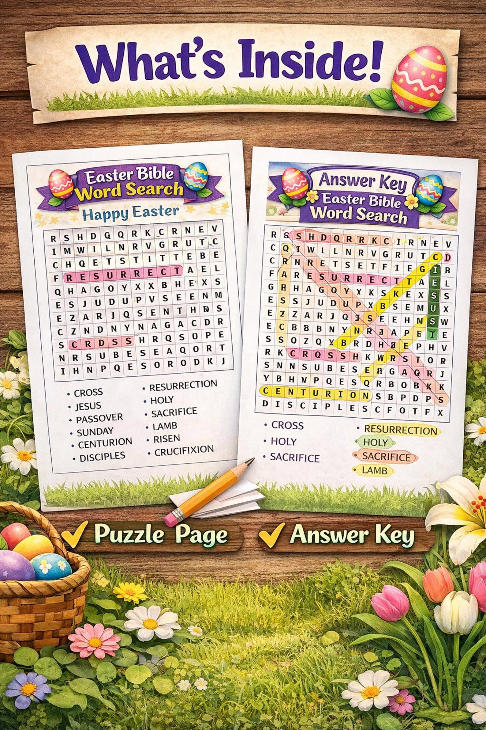 Easter Bible Word Search Puzzle | Christian Printable Activity (digital ...