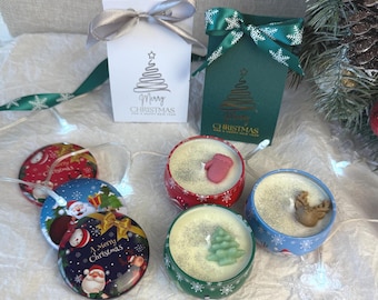 Christmas Candle Gift | Soy Candle in Holiday Tin