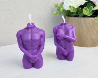 Body Torso Candle Male or Female Sculptural Soy Wax Home Decor Gift