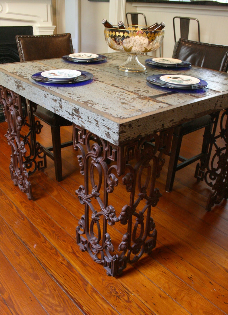 New Orleans Dining Room Table Made From Reclaimed Wood and Etsy