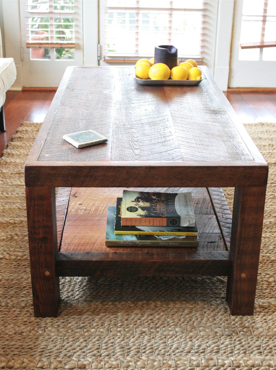 Oversized Coffee Table Made From New Orleans Barge Board and Etsy