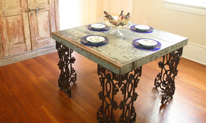 New Orleans Dining Room Table Made From Reclaimed Wood And Image 0