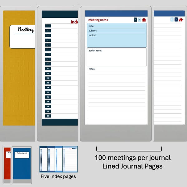Lined Meeting Template for Remarkable Paper Pro Move
