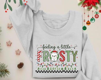 Feeling Frosty Schneemann PNG: Winter Zitat, Weihnachten Sublimation (Digitaler Download)