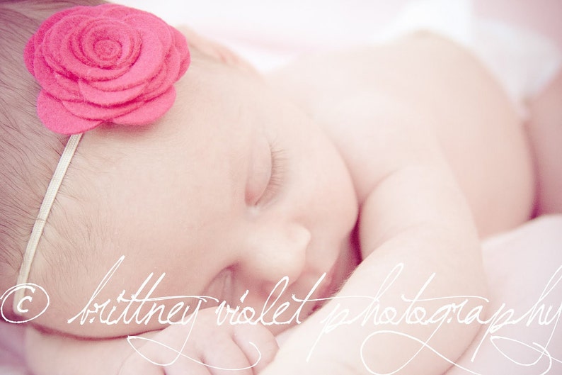 Baby Flower Headband Fuchsia Flower Headband Baby Newborn Etsy