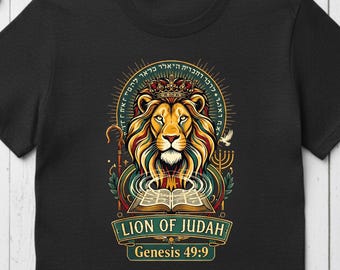 Löwe von Jehuda T-Shirt: Christliches religiöses Geschenk