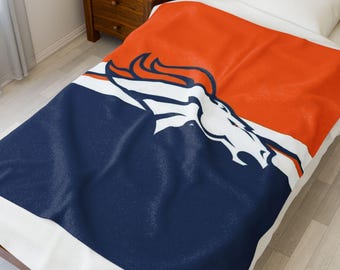 Denver Broncos Plush Blanket - Soft Decorative Throw