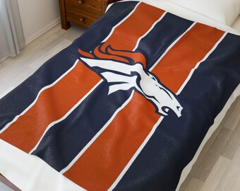 Denver Broncos Plush Blanket - Soft Decorative Throw