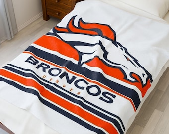 Denver Broncos Plush Blanket - Soft Decorative Throw