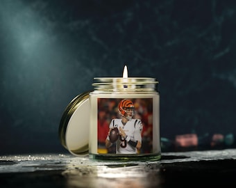 Joe Burrow Scented Candle: Aromatic Football Gift, Game Day Decor