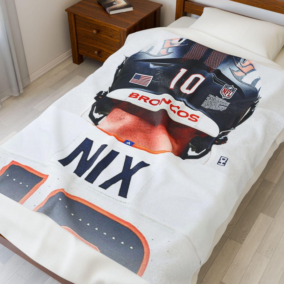 Bo Nix Broncos Plush Blanket - Soft Decorative Throw - Etsy