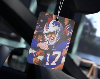 Ambientador para coche de Josh Allen Bills: Regalo para aficionados a los deportes de la NFL
