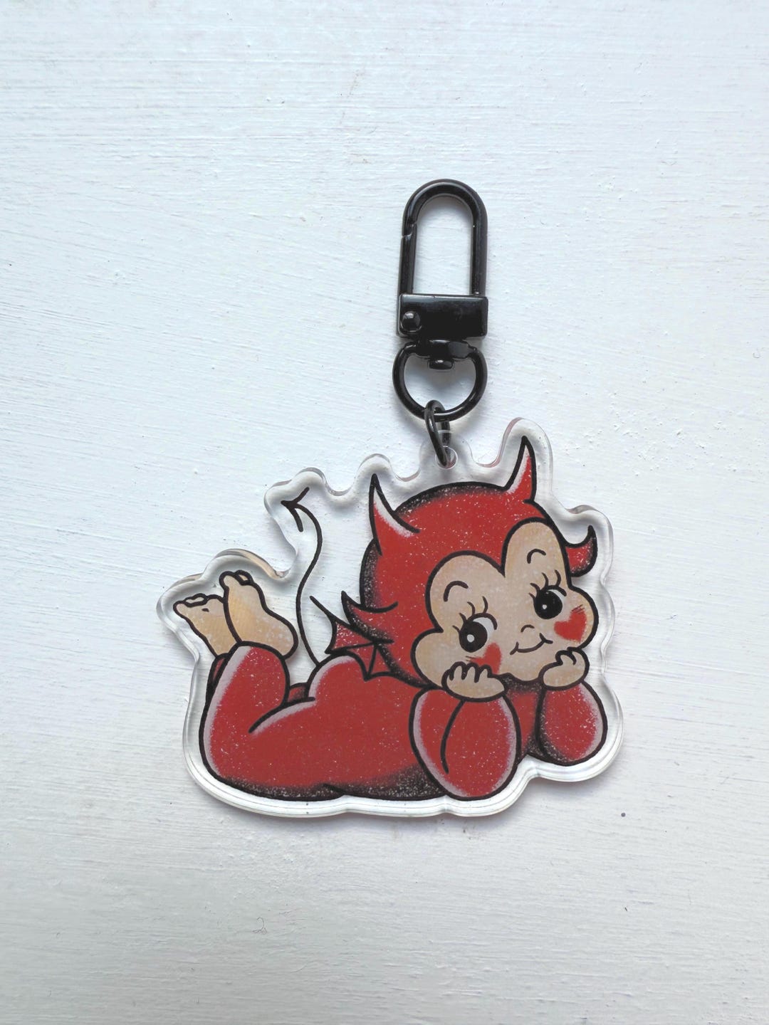 Devil Kewpie Acrylic Keyring | Double Sided Acrylic Keyring, Bag Charm ...