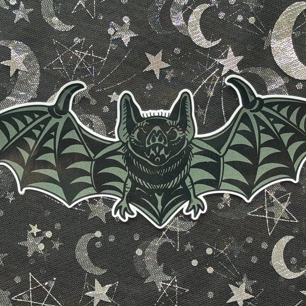 Smiling Bat Sticker | Creepy Halloween Decal, Laptop Car Decals