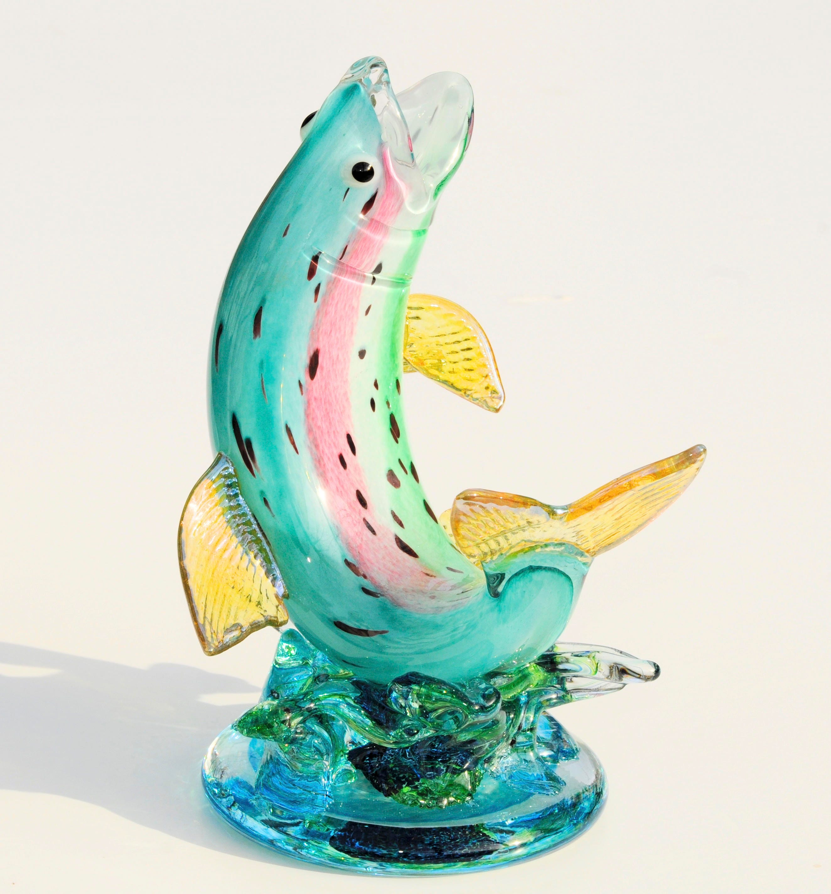 Blown Glass Rainbow Trout Fish Etsy