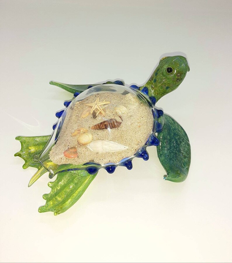 Blown Glass Green Sea Turtle image 1