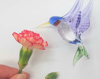 Glazen kolibrieornament met lavendelvleugels